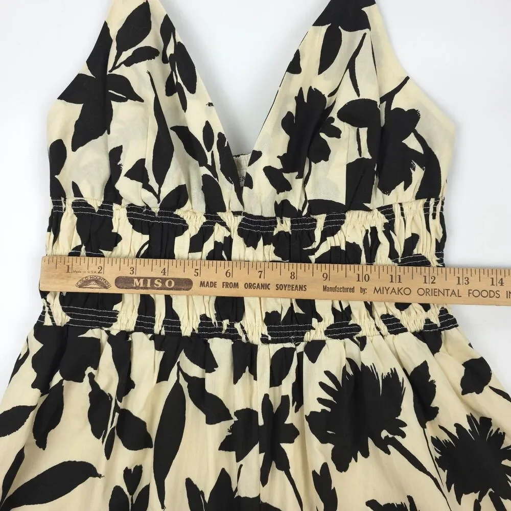 ANTHROPOLOGIE Moon River V-Neck Printed Jumpsuit Resort Boho 70s French Girl